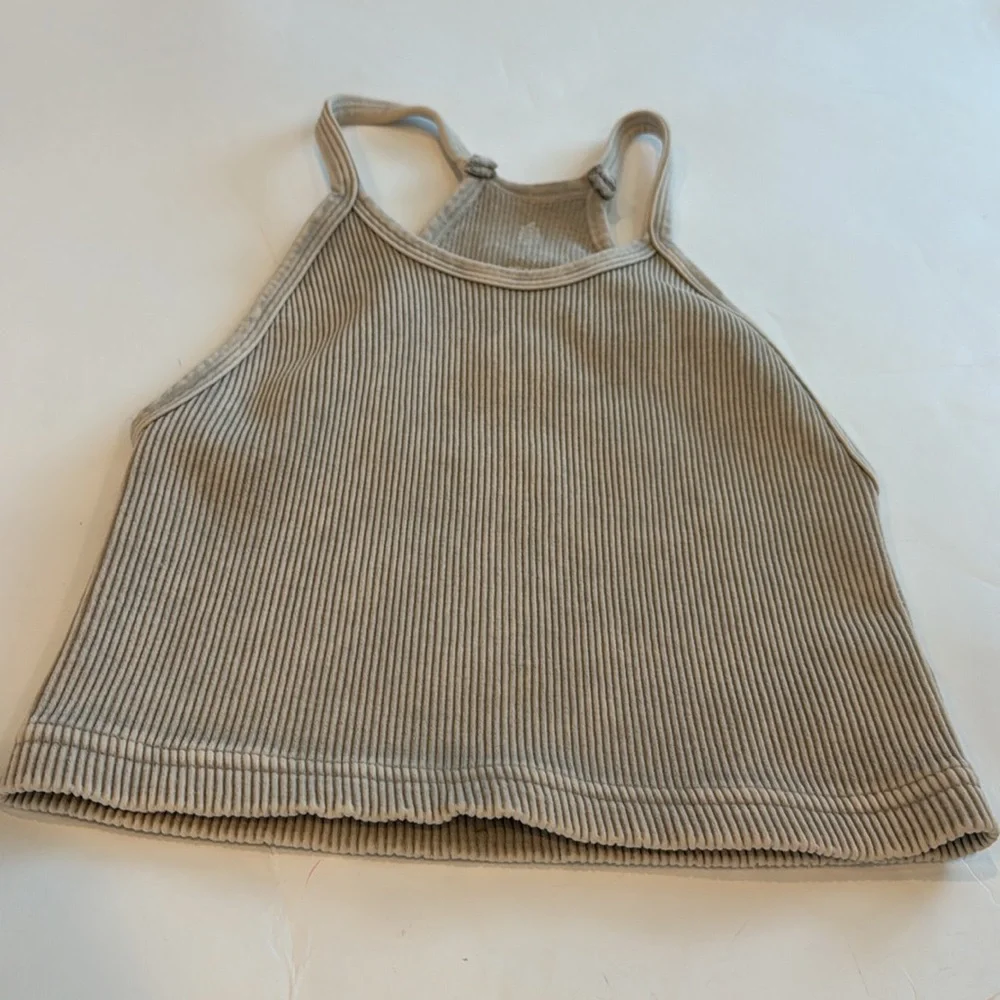 Free People NWOT Happiness Crop Tank in Stone Eagle Color, stretchy!